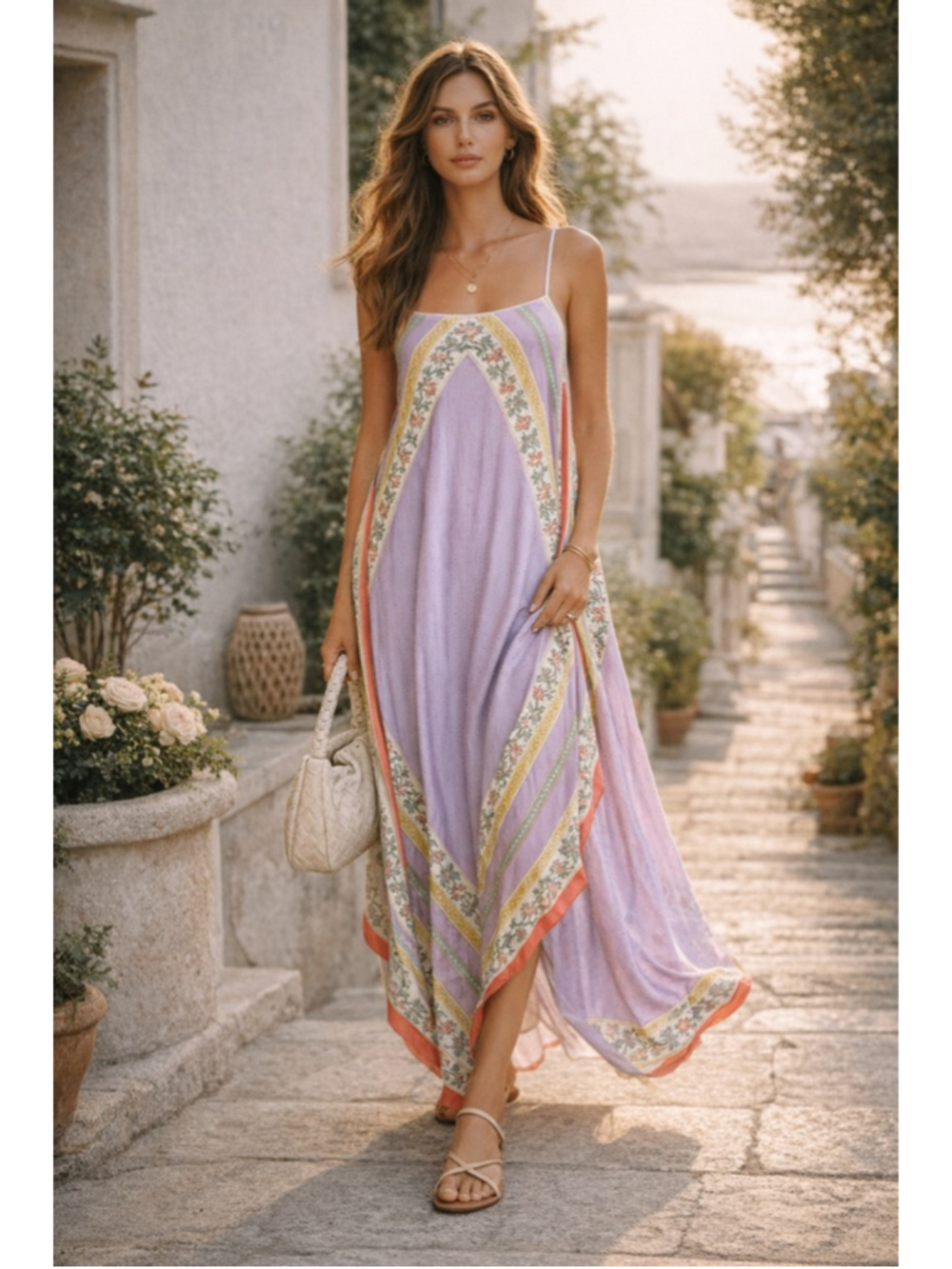 NWT Anthro Tiny Dress W L Maxi Boho Floral Cottagecore Resort Festival Purple